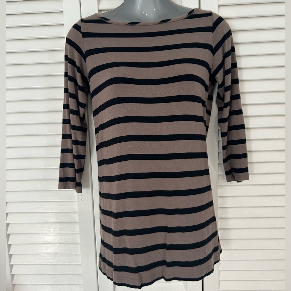 Chic Striped 3/4 Sleeve Top